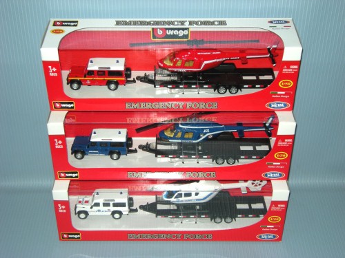 Burago<br>1:50 EFC - VEHICLE+TRAILER+HELICOPTER