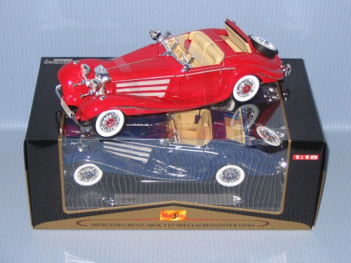 Maisto<br>1:18 P.E MERCEDES 500K '36 TYP (1936) RED/BLUE 2A